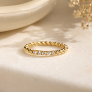 Golden Whisper Diamond Ring