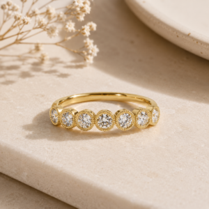 Aurora Milgrain Diamond Band